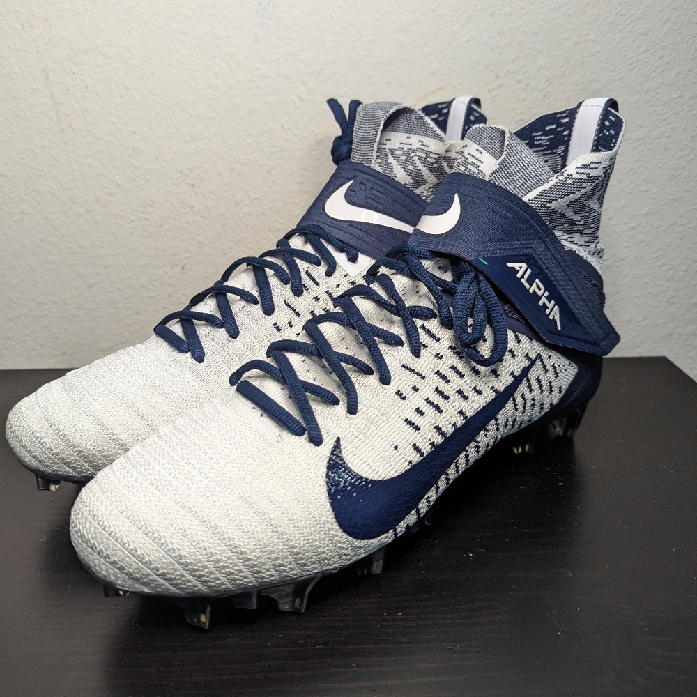Men Size 11.5 Nike Alpha Menace Elite 2 Flyknit Football Blue Cleats BV2077-101